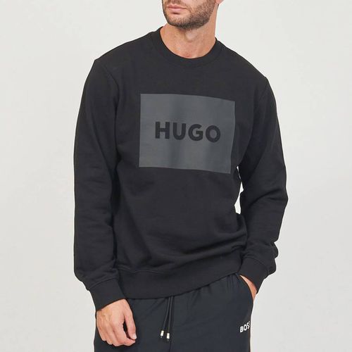 Black Terry Cotton Sweatshirt - HUGO - Modalova