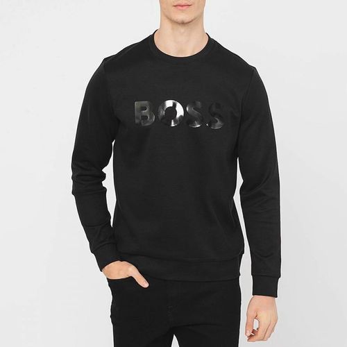 Black Salbo Cotton Sweatshirt - BOSS - Modalova