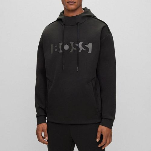 Black Selway Cotton Blend Hoodie - BOSS - Modalova