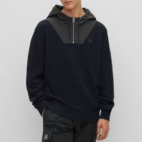 Navy Half Zip Sibro Hoodie - BOSS - Modalova