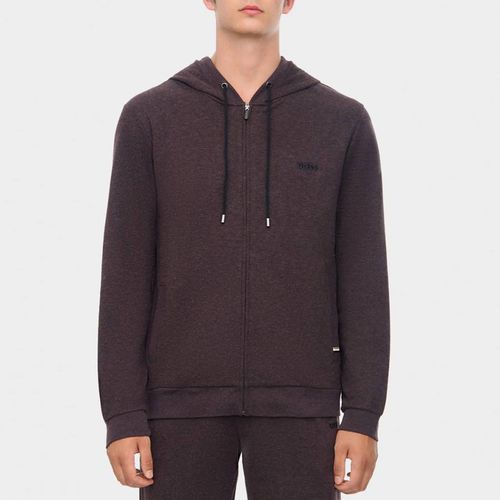 Dark Zip Cotton Wool Blend Hoodie - BOSS - Modalova