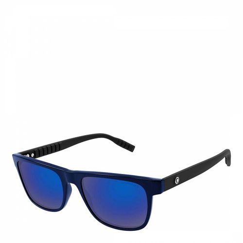 Mens Blue Sunglasses 56mm - Montblanc - Modalova