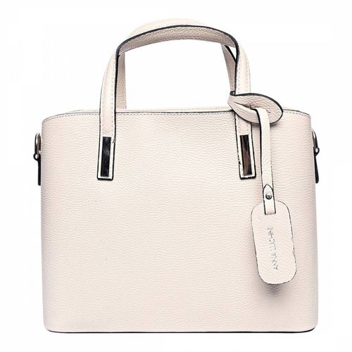 Beige Leather Tote Bag - Anna Luchini - Modalova