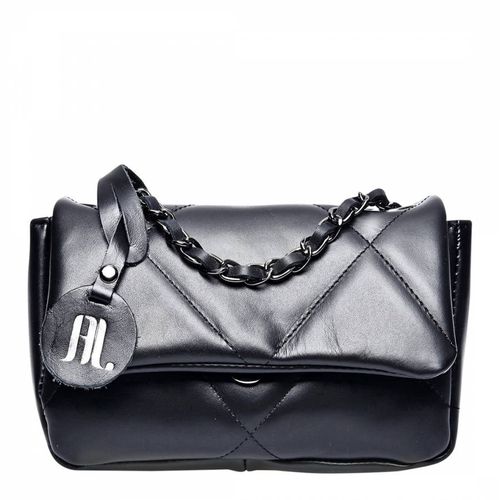 Black Leather Top Handle Bag - Anna Luchini - Modalova
