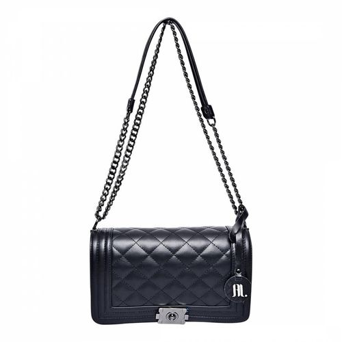 Black Leather Shoulder Bag - Anna Luchini - Modalova