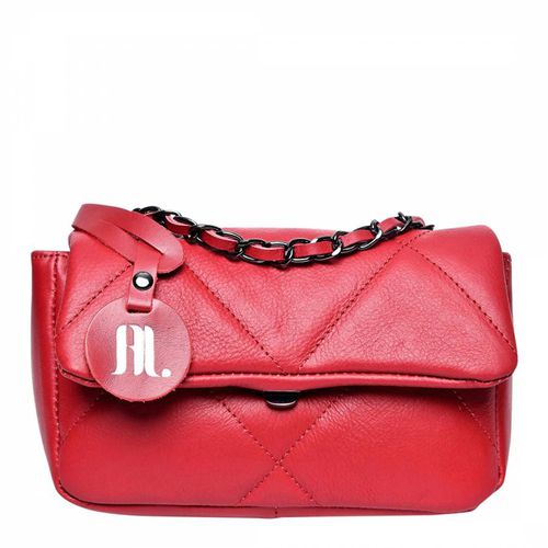 Red Leather Top Handle Bag - Anna Luchini - Modalova