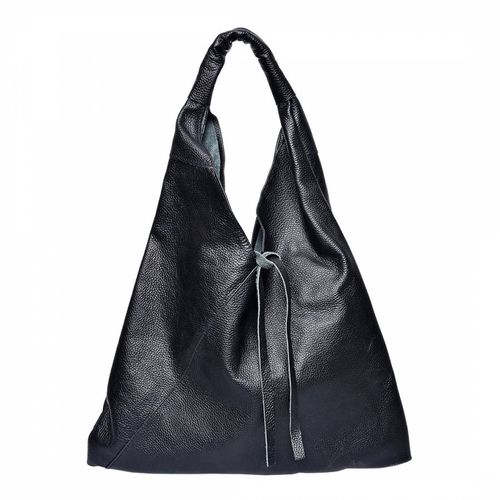 Black Leather Shoulder Bag - Anna Luchini - Modalova