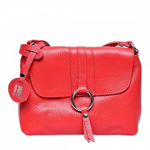 Red Leather Shoulder Bag - Anna Luchini - Modalova