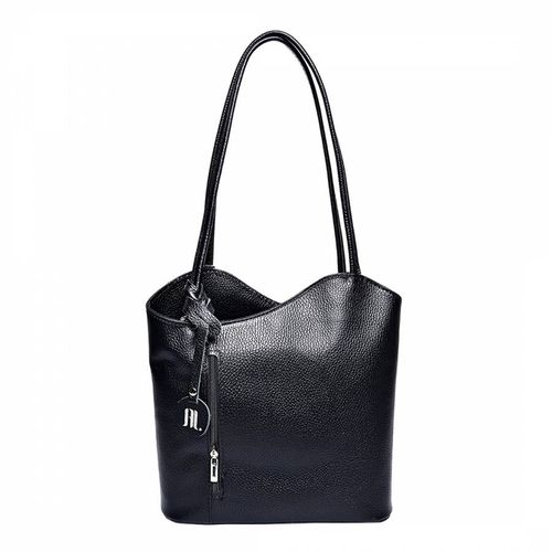 Black Leather Tote Bag / Backpack - Anna Luchini - Modalova