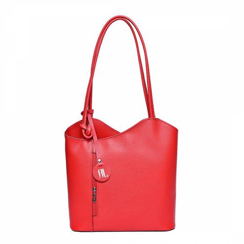 Red Leather Tote Bag - Anna Luchini - Modalova