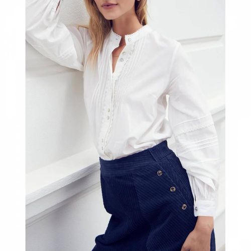 White Bethany Pintuck Blouse - Wyse - Modalova