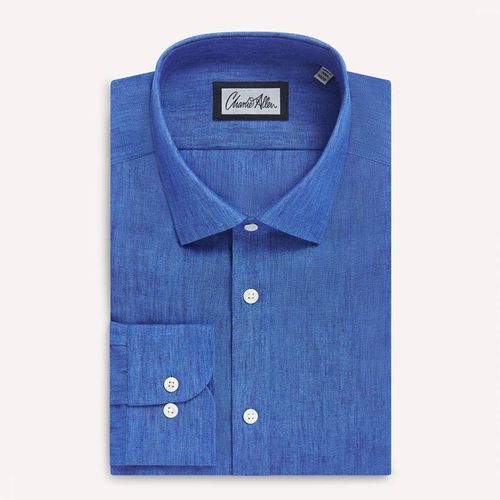 Blue Regular Fit Linen Shirt - Charlie Allen - Modalova