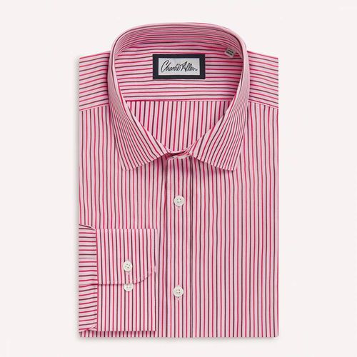 Red Multi Stripe Regular Fit Cotton Shirt - Charlie Allen - Modalova