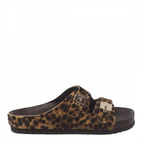 Leopard Print Kim Leather Flat Sandals - Scholl - Modalova