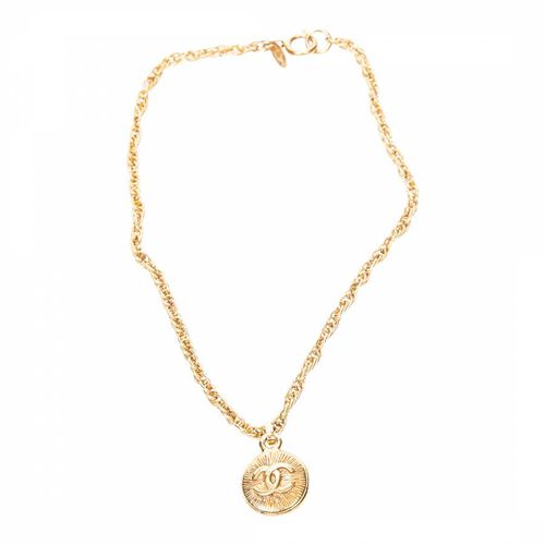 Vintage CC Round Pendant Chain Necklace - Vintage Chanel - Modalova