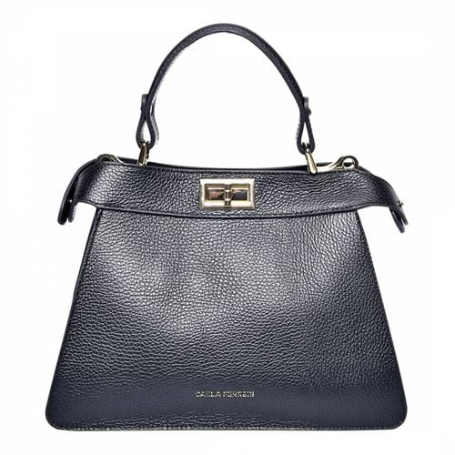 Black Leather Handbag - Carla Ferreri - Modalova