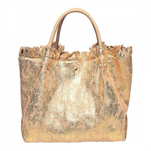 Gold Leather Handbag - Carla Ferreri - Modalova