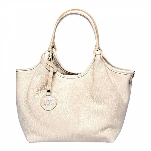 Beige Italian Leather Shoulder Bag - Carla Ferreri - Modalova