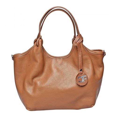 Brown Italian Leather Shoulder Bag - Carla Ferreri - Modalova