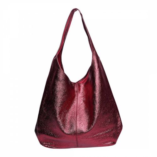 Red Italian Leather Top Handle Bag - Luisa Vannini - Modalova