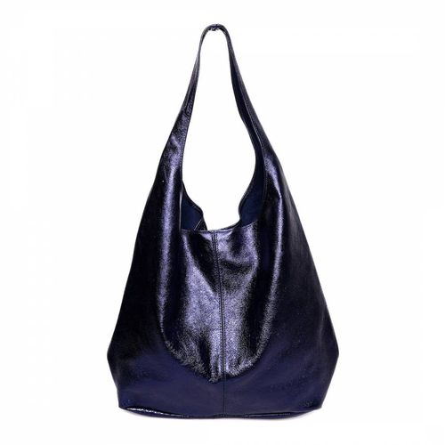 Blue Italian Leather Top Handle Bag - Luisa Vannini - Modalova