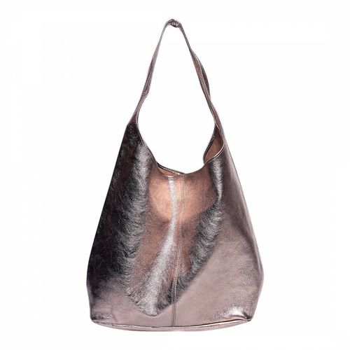 Bronze Italian Leather Top Handle Bag - Luisa Vannini - Modalova