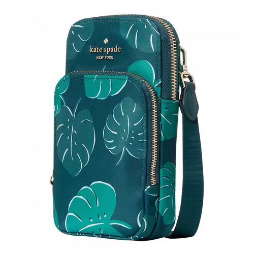 Chelsea The Little Better Monstera Leaves Printed North South Dual Zip Phone Crossbody - Kate Spade - Modalova