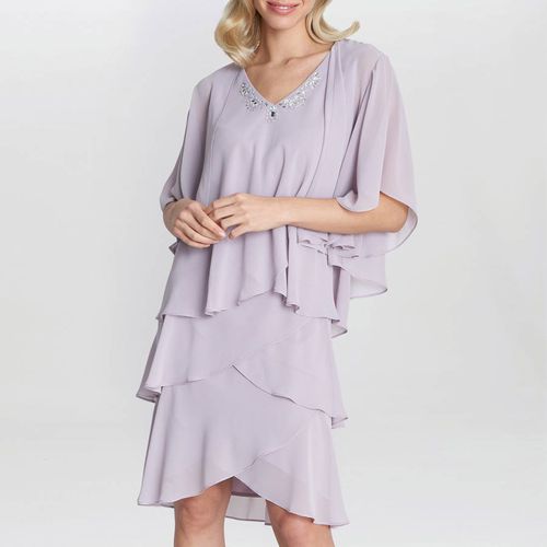 Lilac Dawn Tiered Dress And Jacket - Gina Bacconi - Modalova