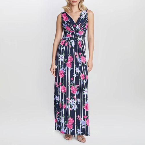 Navy/Pink Maxene Jersey Maxi Dress - Gina Bacconi - Modalova