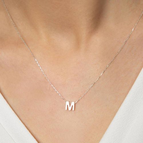 Silver "M" Necklace - Elika - Modalova