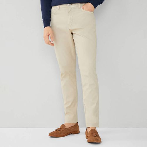 Beige Straight Stretch Trousers - Hackett London - Modalova