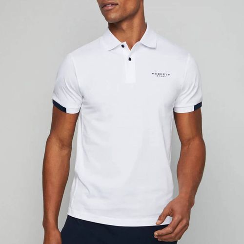 White Small Logo Cotton Polo Shirt - Hackett London - Modalova