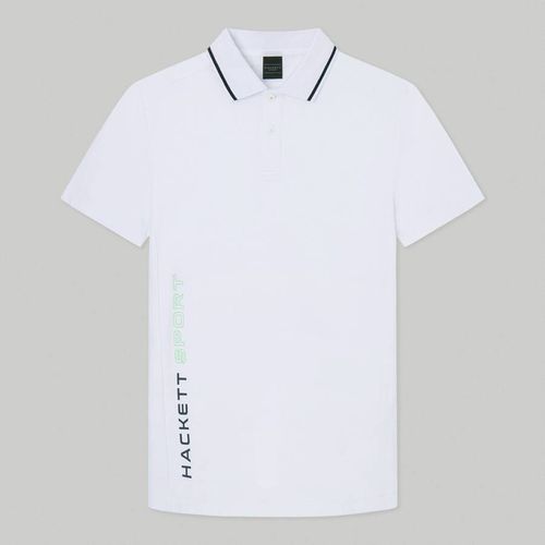 White Side Logo Cotton Polo Shirt - Hackett London - Modalova