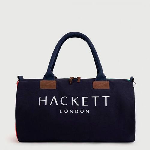Navy Embroidered Cotton Duffle Bag - Hackett London - Modalova