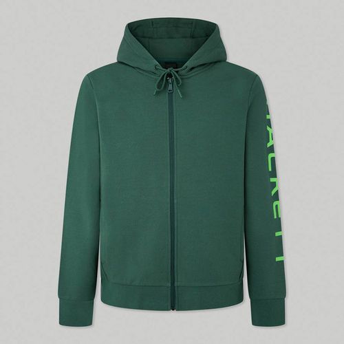 Green Zip Cotton Blend Hoodie - Hackett London - Modalova