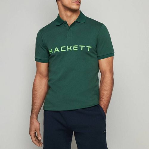 Dark Green Chest Logo Polo Shirt - Hackett London - Modalova