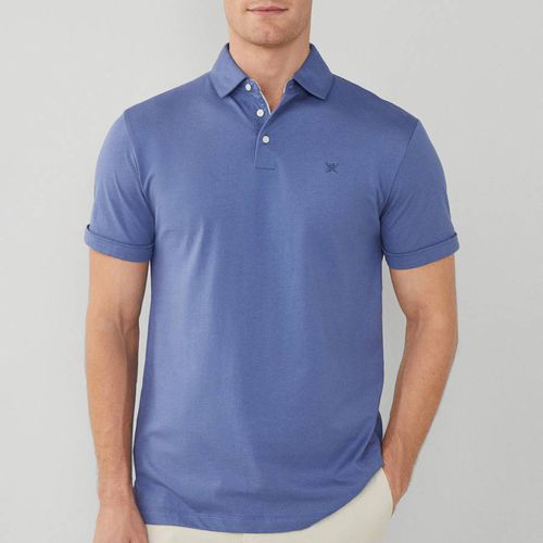 Blue Short Sleeve Cotton Polo Shirt - Hackett London - Modalova