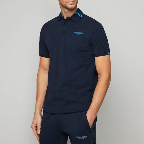 Navy/Blue AMR Cotton Polo Shirt - Hackett London - Modalova