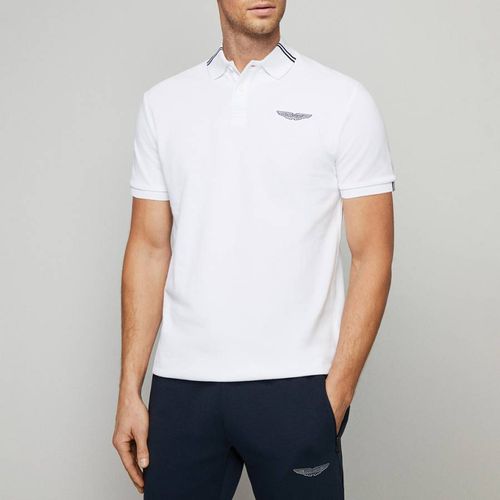 White AMR Cotton Polo Shirt - Hackett London - Modalova