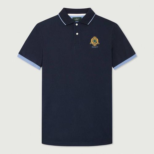Navy Shield Cotton Polo Shirt - Hackett London - Modalova