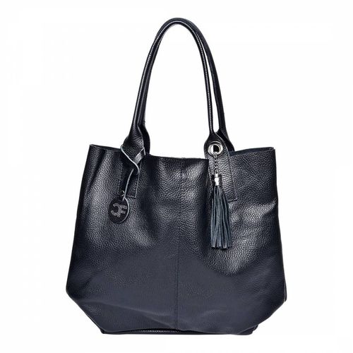 Black Leather Tote Bag - Carla Ferreri - Modalova