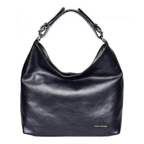 Black Italian Leather Handbag - Carla Ferreri - Modalova