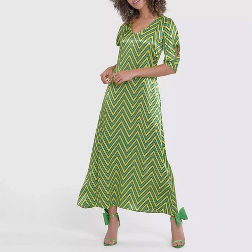 Green A-Line Dress Tie Back Dress - Closet - Modalova