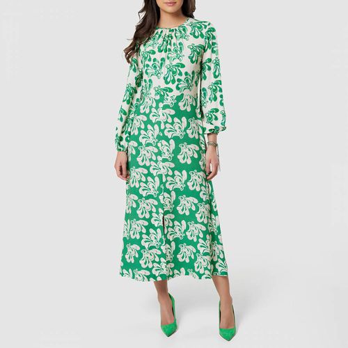 Printed Gathered Neck Midi Dress - Closet - Modalova