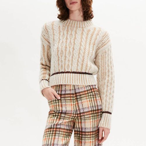 Cream Wool Blend Cable Jumper - Sonia Rykiel - Modalova