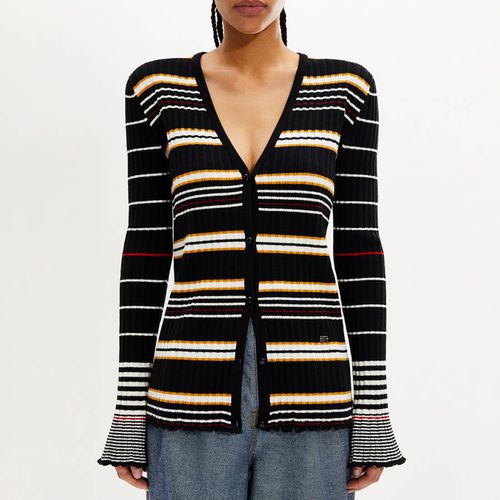 Black Wool Blend Stripe Cardigan - Sonia Rykiel - Modalova