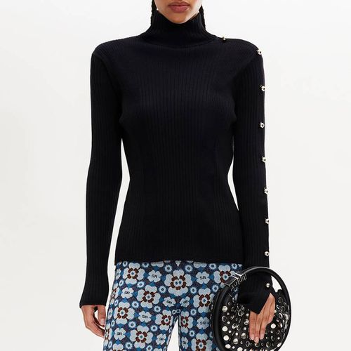 Black Ribbed Roll Neck Jumper - Sonia Rykiel - Modalova