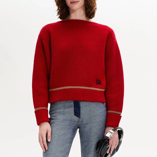 Red Wool Stripe Detail Jumper - Sonia Rykiel - Modalova