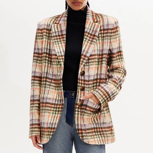 Brown Check Wool Blend Blazer - Sonia Rykiel - Modalova