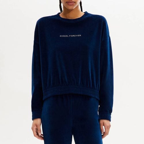 Navy Velour Diamante Sweatshirt - Sonia Rykiel - Modalova